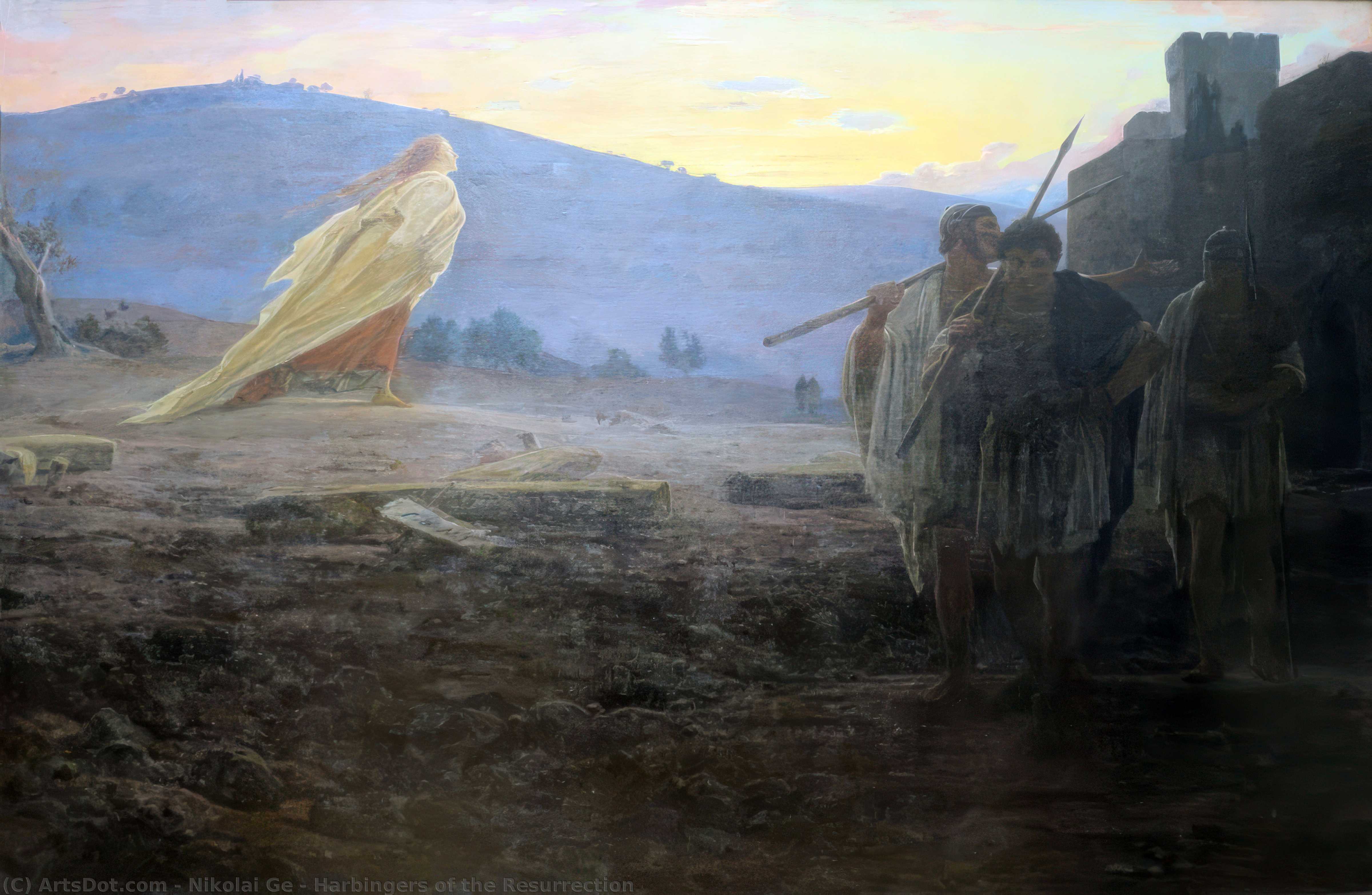 Wikioo.org – La Enciclopedia de las Bellas Artes - Pintura, Obras de arte de Nikolai Ge - Heraldos todaclasede ExtremoOriente resurrección