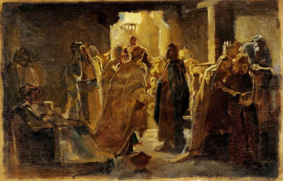Wikioo.org - The Encyclopedia of Fine Arts - Painting, Artwork by Nikolai Ge - Christ in the synagogue