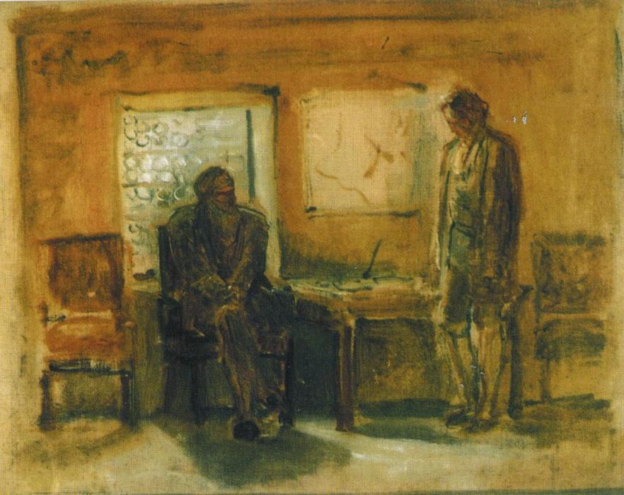 Wikioo.org - The Encyclopedia of Fine Arts - Painting, Artwork by Nikolai Ge - Peter I interrogates Tsarevich Alexei