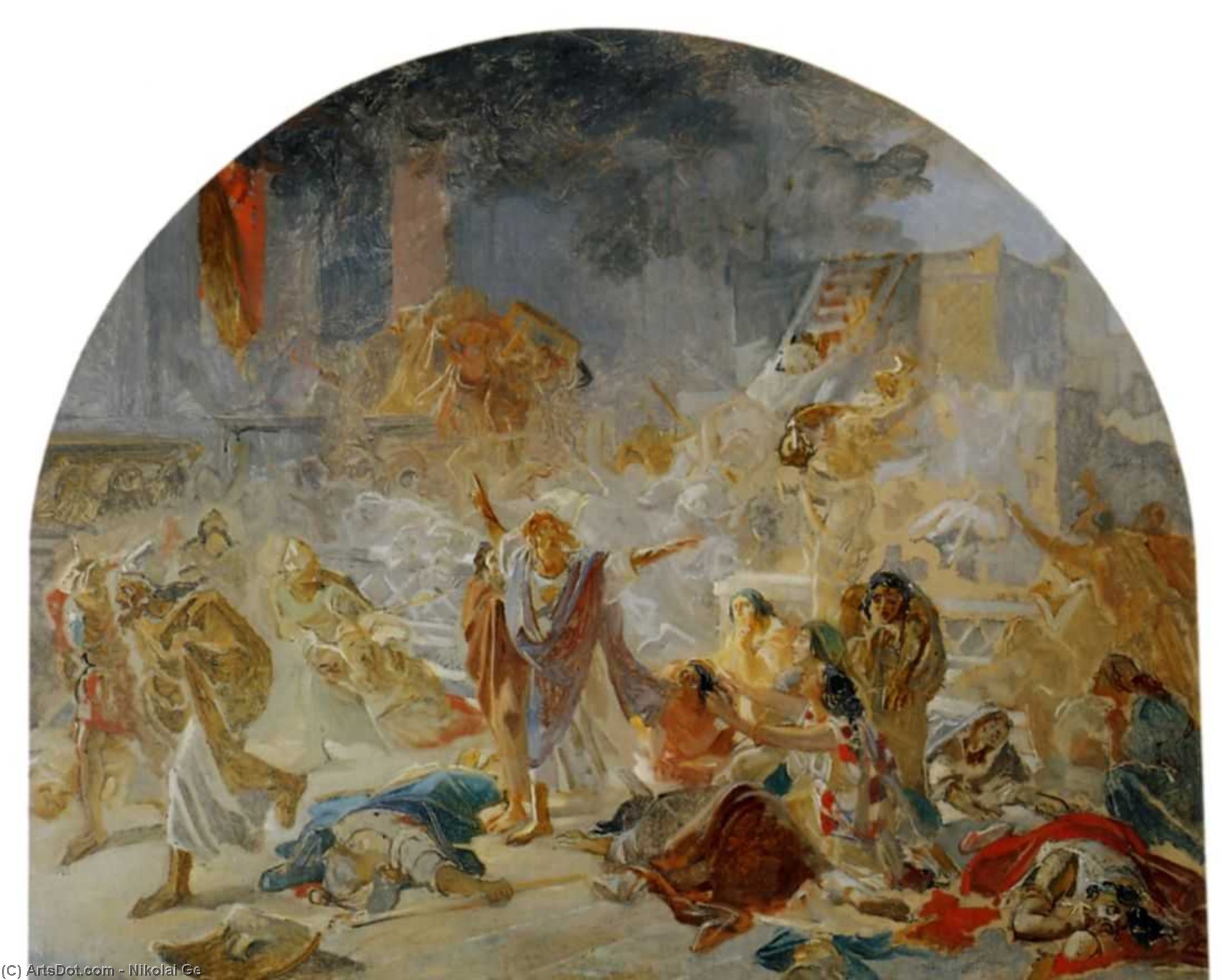 Wikioo.org - The Encyclopedia of Fine Arts - Painting, Artwork by Nikolai Ge - The destruction of the Temple in Jerusalem