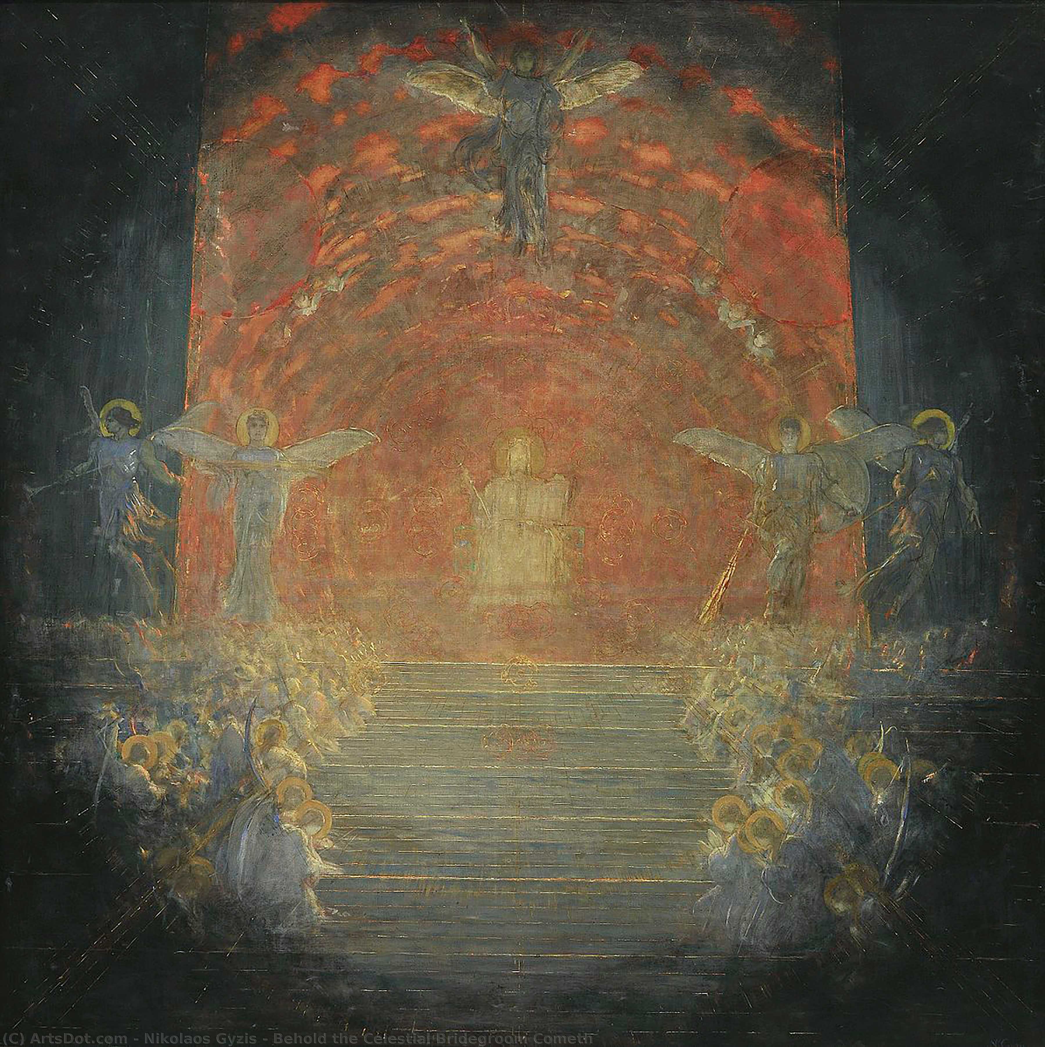 WikiOO.org - Enciklopedija dailės - Tapyba, meno kuriniai Nikolaos Gyzis - Behold the Celestial Bridegroom Cometh