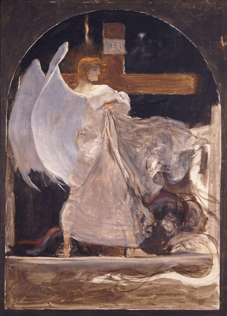 Wikioo.org - The Encyclopedia of Fine Arts - Painting, Artwork by Nikolaos Gyzis - The Archangel, Study for ''The Grounding of Faith''