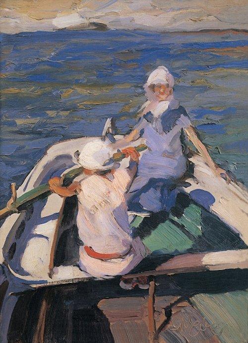 Wikioo.org – L'Encyclopédie des Beaux Arts - Peinture, Oeuvre de Nikolaos Lytras - Dans The Boat