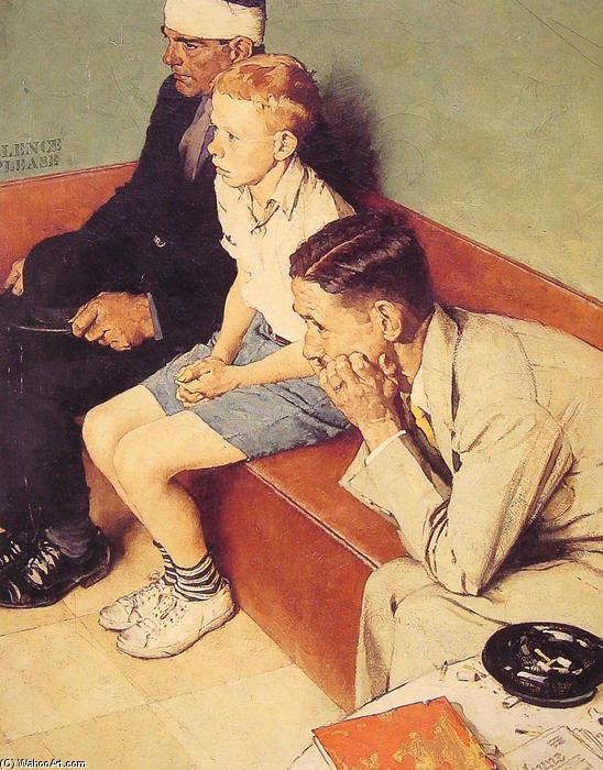 Wikioo.org - The Encyclopedia of Fine Arts - Painting, Artwork by Norman Rockwell - The Waiting Room