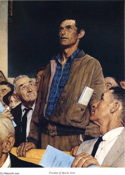 WikiOO.org - Encyclopedia of Fine Arts - Maľba, Artwork Norman Rockwell - Freedom of Speech
