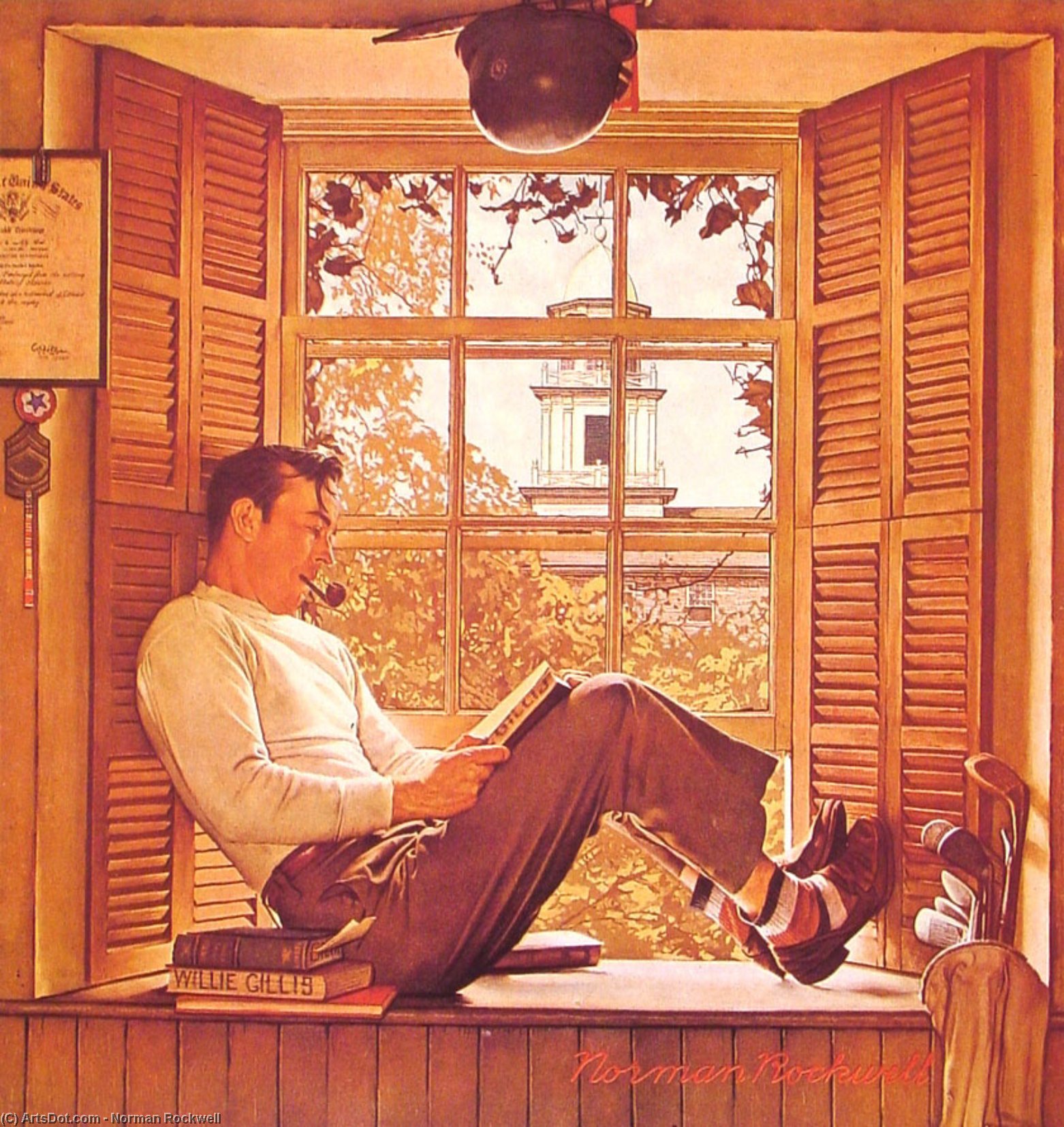 Wikioo.org - The Encyclopedia of Fine Arts - Painting, Artwork by Norman Rockwell - Willie Gillis in College
