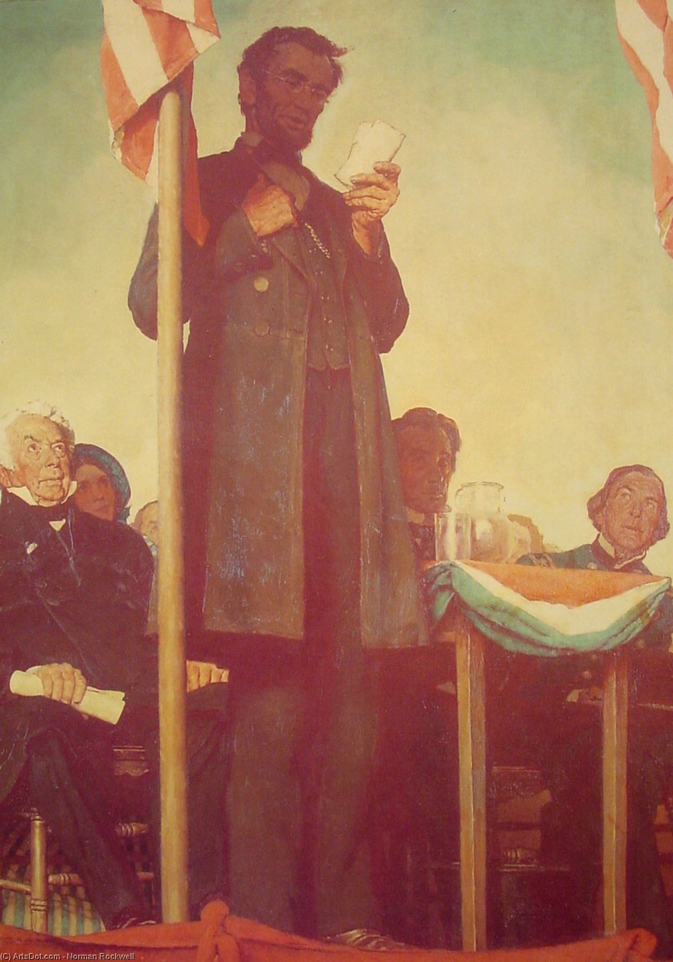 WikiOO.org - Encyclopedia of Fine Arts - Maleri, Artwork Norman Rockwell - Abraham Delivering the Gettysburg Address