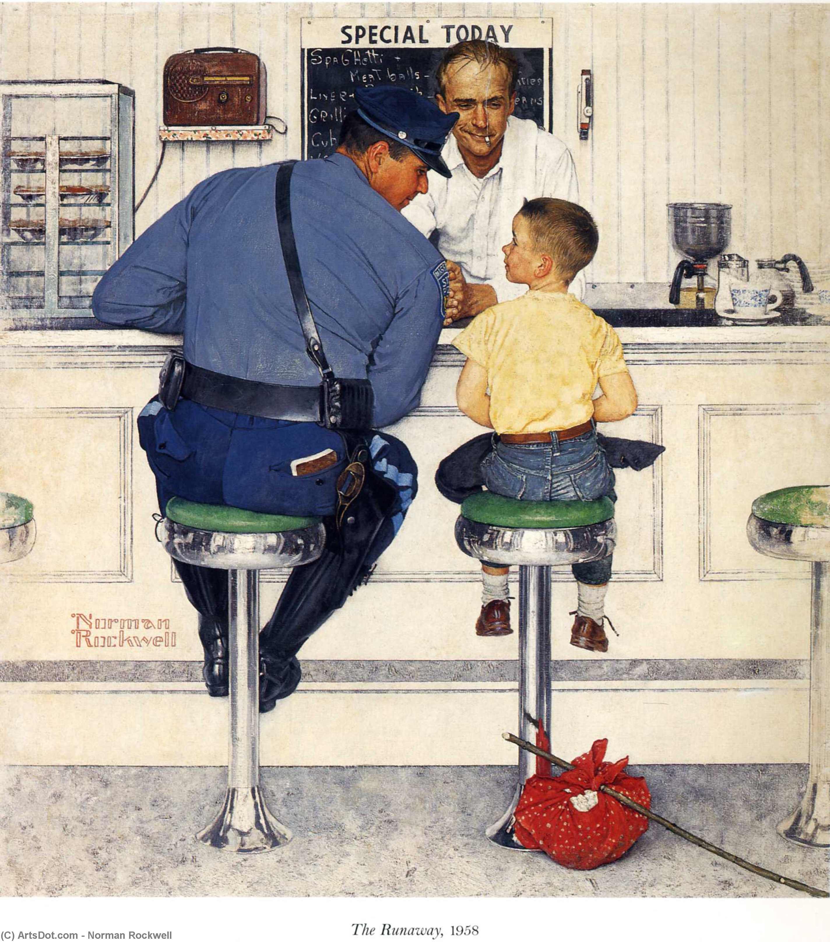 Wikioo.org - The Encyclopedia of Fine Arts - Painting, Artwork by Norman Rockwell - The Runaway