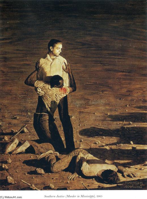 WikiOO.org - 백과 사전 - 회화, 삽화 Norman Rockwell - Southern Justice (Murder in Mississippi)
