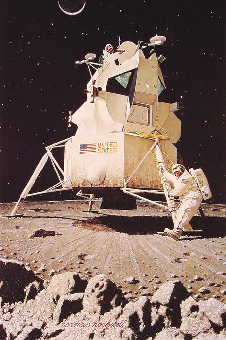 WikiOO.org - Encyclopedia of Fine Arts - Festés, Grafika Norman Rockwell - Man on the Moon