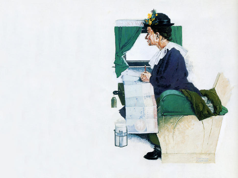 WikiOO.org - Encyclopedia of Fine Arts - Maleri, Artwork Norman Rockwell - Airplane Trip