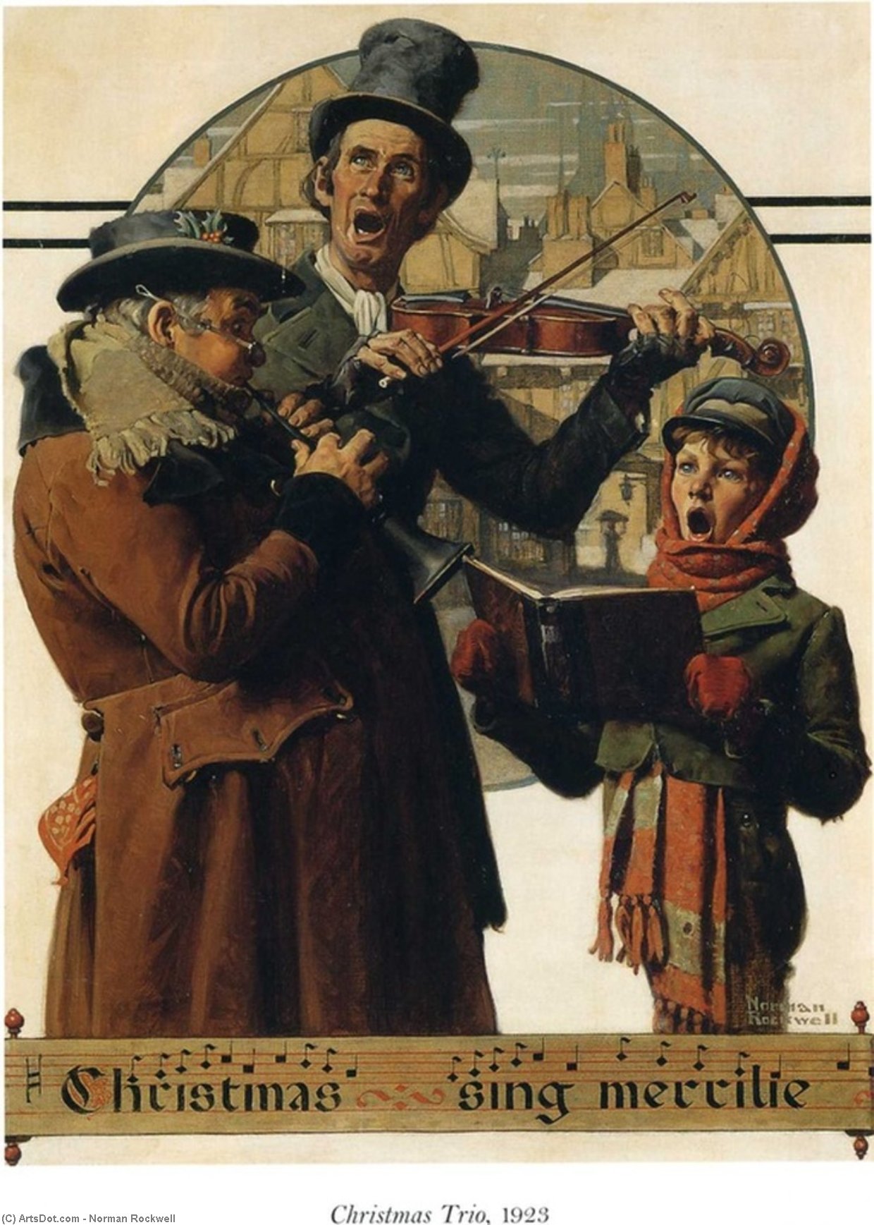 WikiOO.org - Encyclopedia of Fine Arts - Lukisan, Artwork Norman Rockwell - Christmas Trio