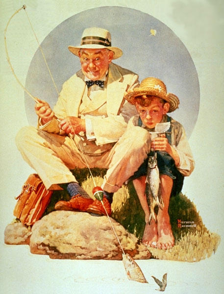 Wikioo.org - The Encyclopedia of Fine Arts - Painting, Artwork by Norman Rockwell - Fishing