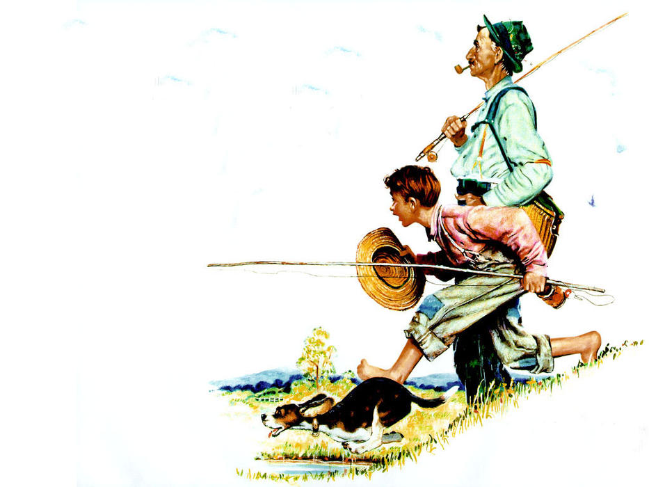 WikiOO.org - Енциклопедия за изящни изкуства - Живопис, Произведения на изкуството Norman Rockwell - Fishing