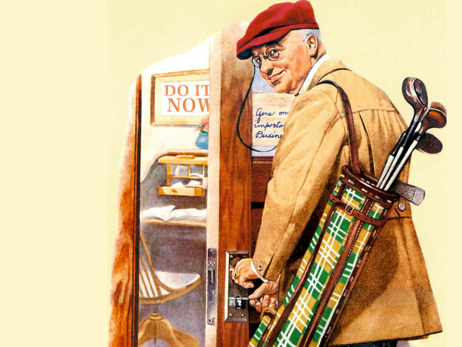 Wikioo.org - The Encyclopedia of Fine Arts - Painting, Artwork by Norman Rockwell - Golf