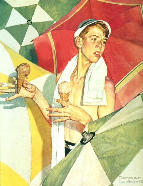 Wikioo.org - The Encyclopedia of Fine Arts - Painting, Artwork by Norman Rockwell - Melting Ice Cream