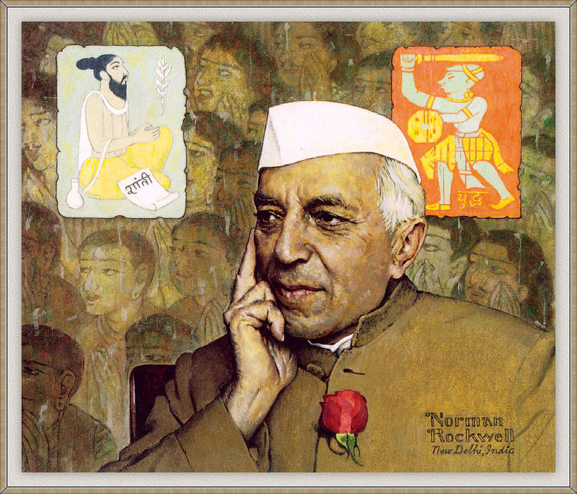 Wikioo.org - The Encyclopedia of Fine Arts - Painting, Artwork by Norman Rockwell - Portrait of Nehru