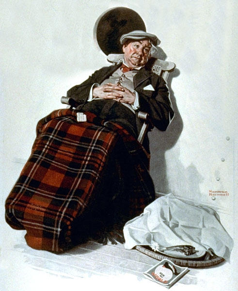 Wikioo.org - The Encyclopedia of Fine Arts - Painting, Artwork by Norman Rockwell - Relaxing in Chair