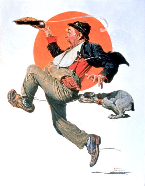 WikiOO.org - Enciklopedija likovnih umjetnosti - Slikarstvo, umjetnička djela Norman Rockwell - Running with Pie