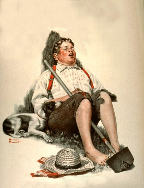 Wikioo.org - The Encyclopedia of Fine Arts - Painting, Artwork by Norman Rockwell - Sleeping Boy