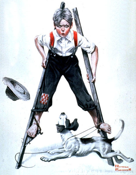 Wikioo.org - The Encyclopedia of Fine Arts - Painting, Artwork by Norman Rockwell - Stilts
