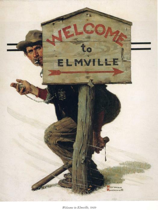 Wikioo.org - The Encyclopedia of Fine Arts - Painting, Artwork by Norman Rockwell - Trap in Elmville