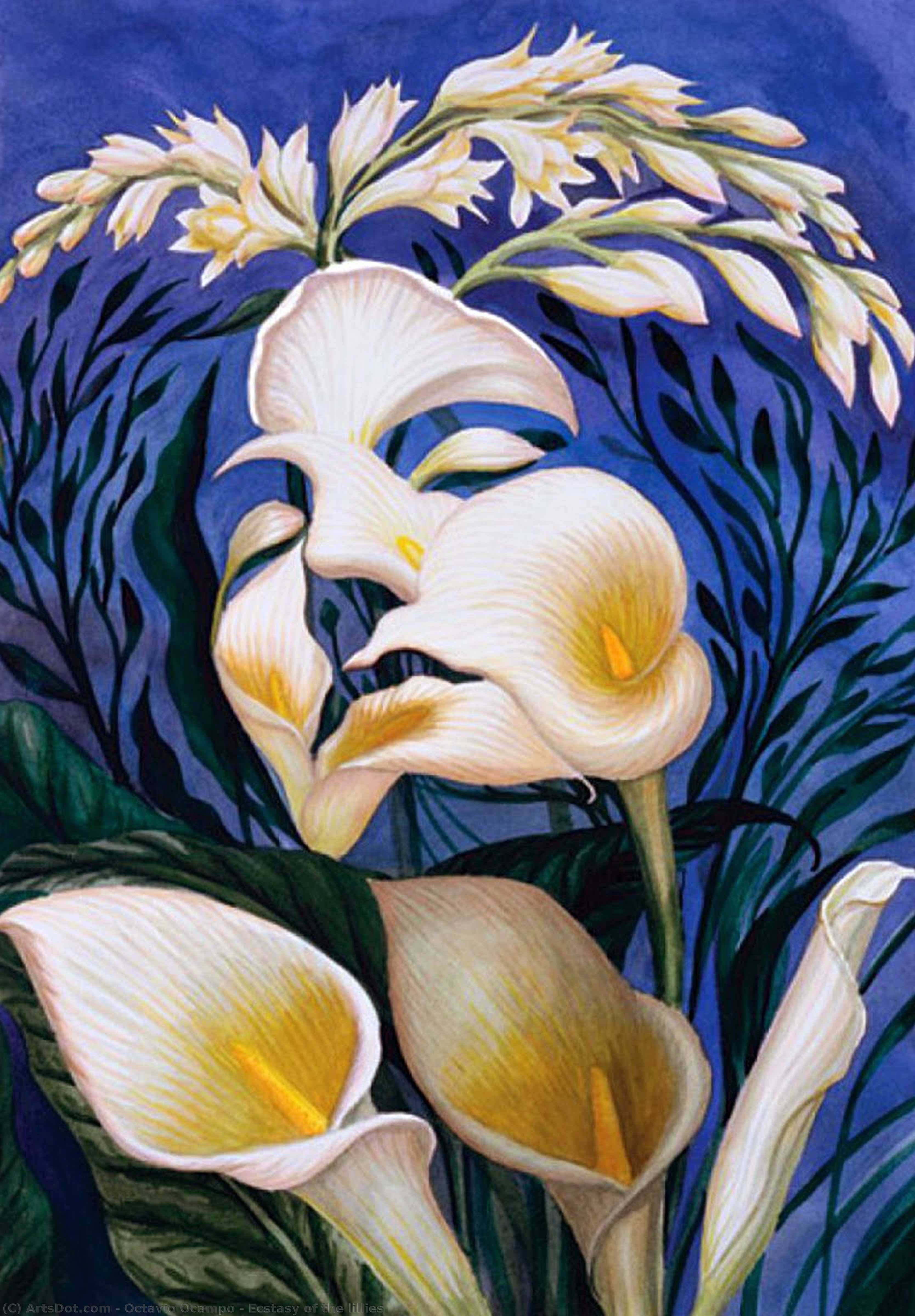 WikiOO.org - Enciclopédia das Belas Artes - Pintura, Arte por Octavio Ocampo - Ecstasy of the lillies