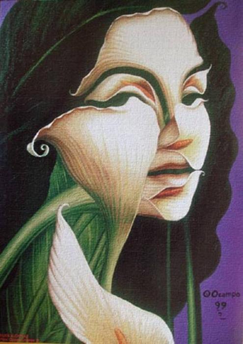 Wikioo.org - The Encyclopedia of Fine Arts - Painting, Artwork by Octavio Ocampo - Lily Woman