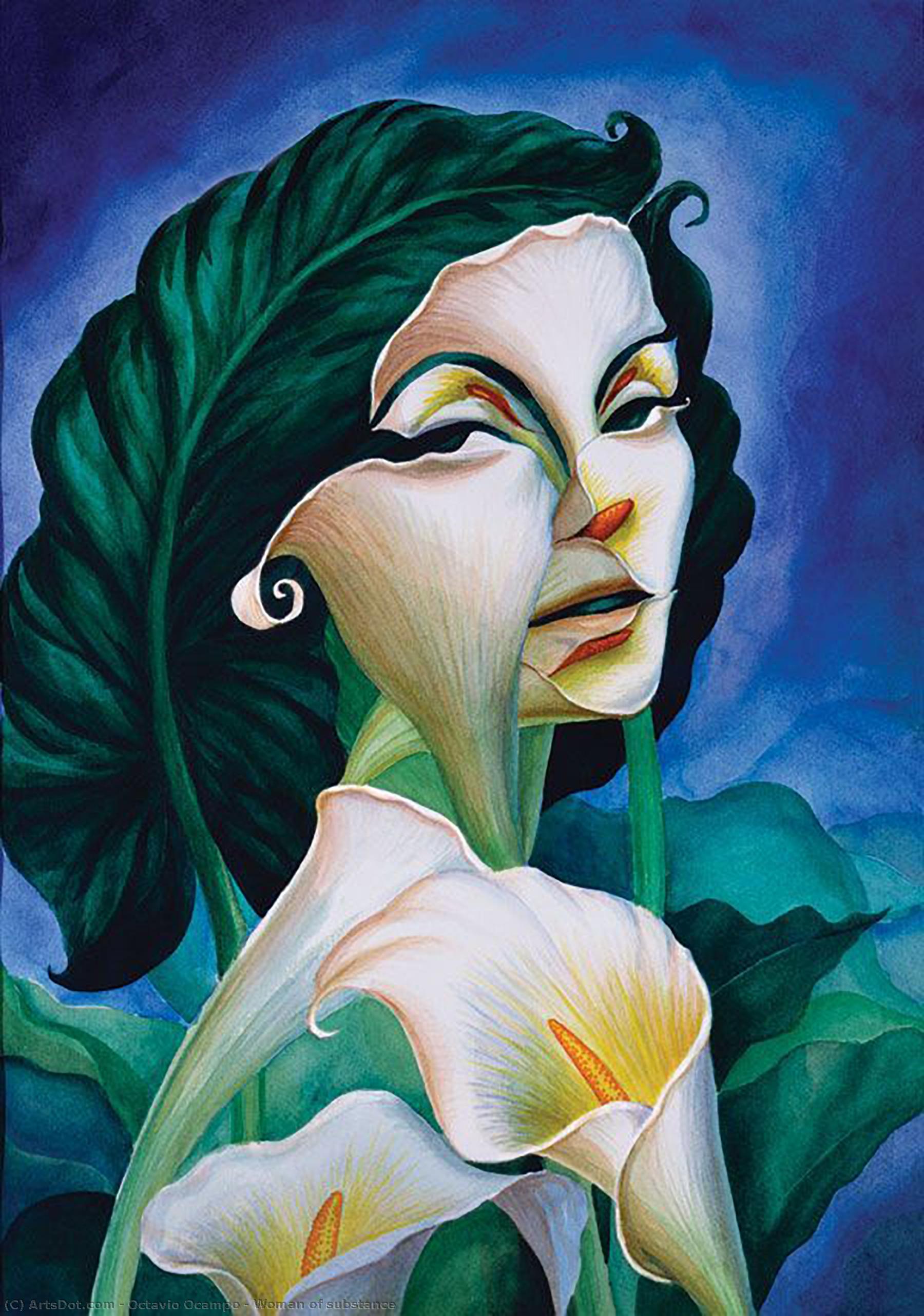 Wikioo.org – La Enciclopedia de las Bellas Artes - Pintura, Obras de arte de Octavio Ocampo - Mujer de sustancia