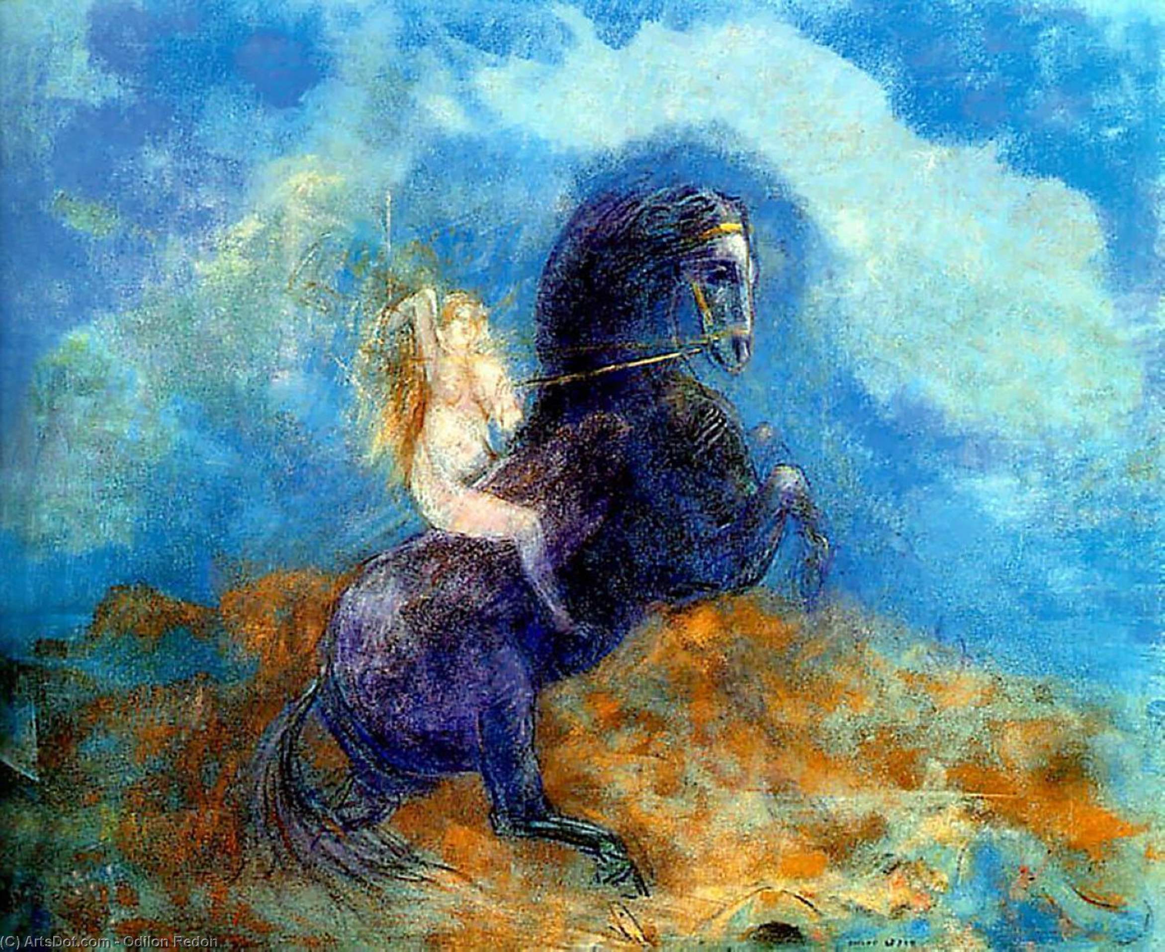 Wikioo.org - The Encyclopedia of Fine Arts - Painting, Artwork by Odilon Redon - Brunhild (The Valkyrie)