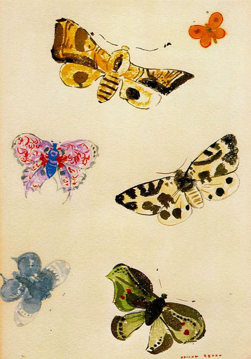 Wikioo.org - The Encyclopedia of Fine Arts - Painting, Artwork by Odilon Redon - Butterflies