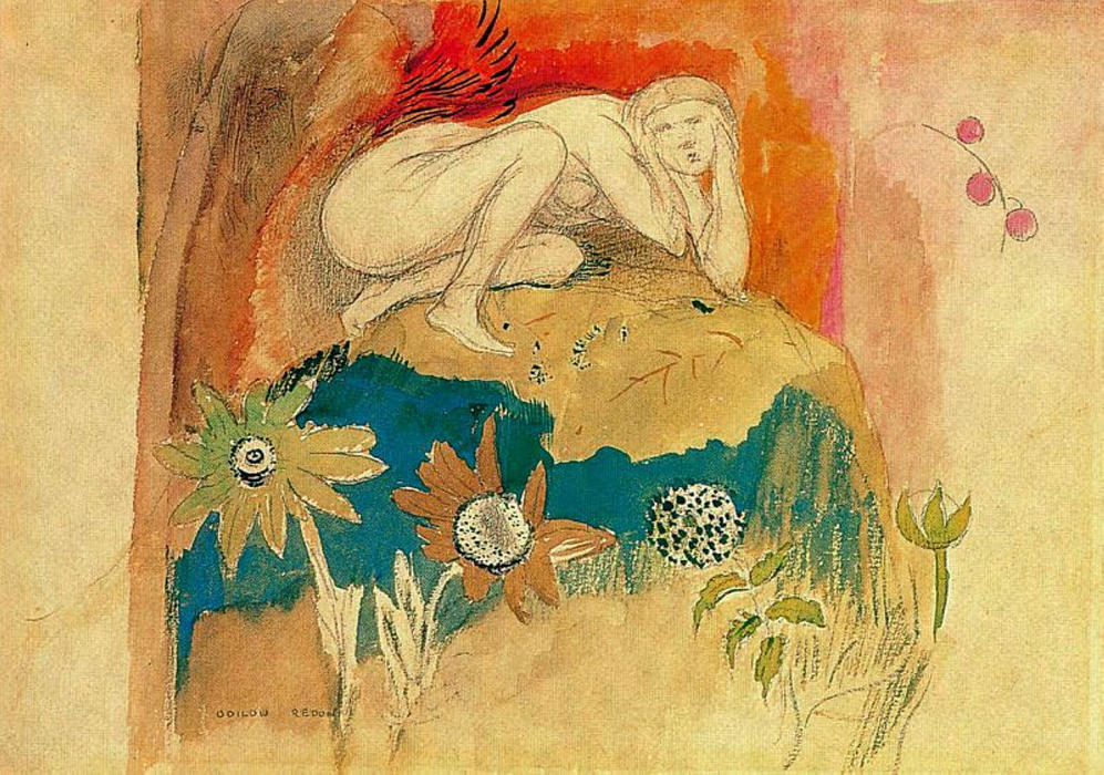 WikiOO.org - Encyclopedia of Fine Arts - Lukisan, Artwork Odilon Redon - Temptation