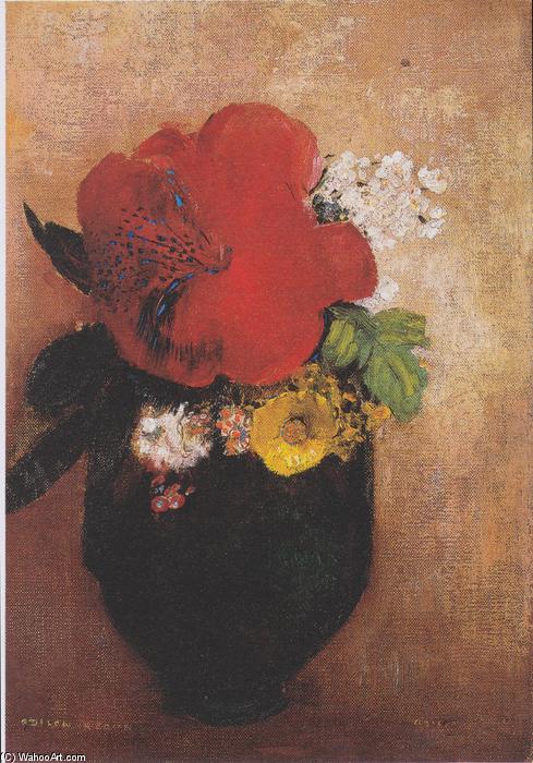 Wikioo.org - The Encyclopedia of Fine Arts - Painting, Artwork by Odilon Redon - The Red Poppy