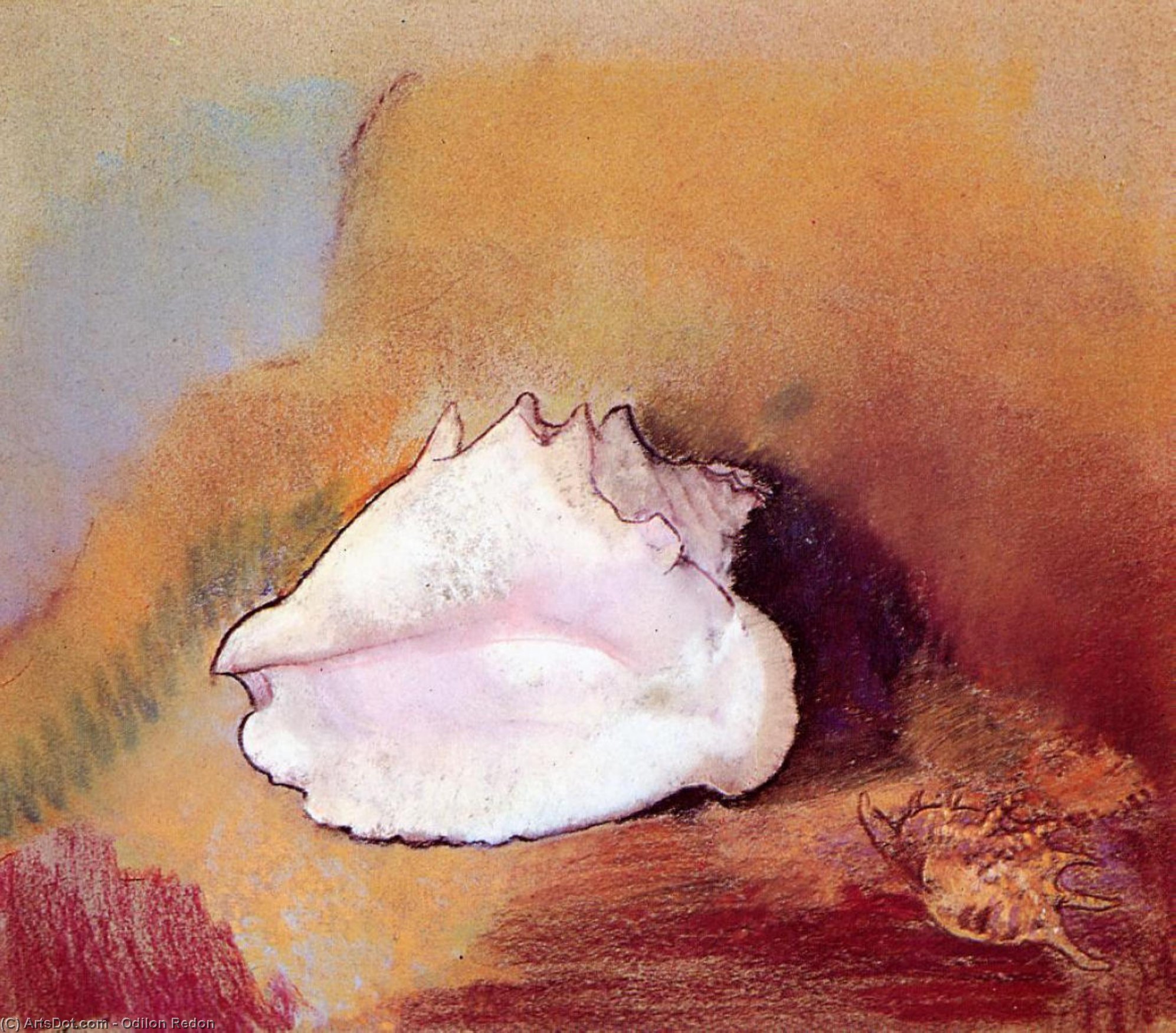 WikiOO.org - Encyclopedia of Fine Arts - Maalaus, taideteos Odilon Redon - The Seashell