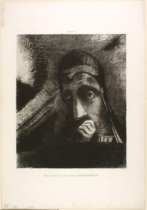 WikiOO.org - Encyclopedia of Fine Arts - Lukisan, Artwork Odilon Redon - Face of Mystery
