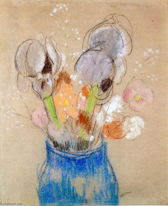 WikiOO.org - 百科事典 - 絵画、アートワーク Odilon Redon - 花束 の 花