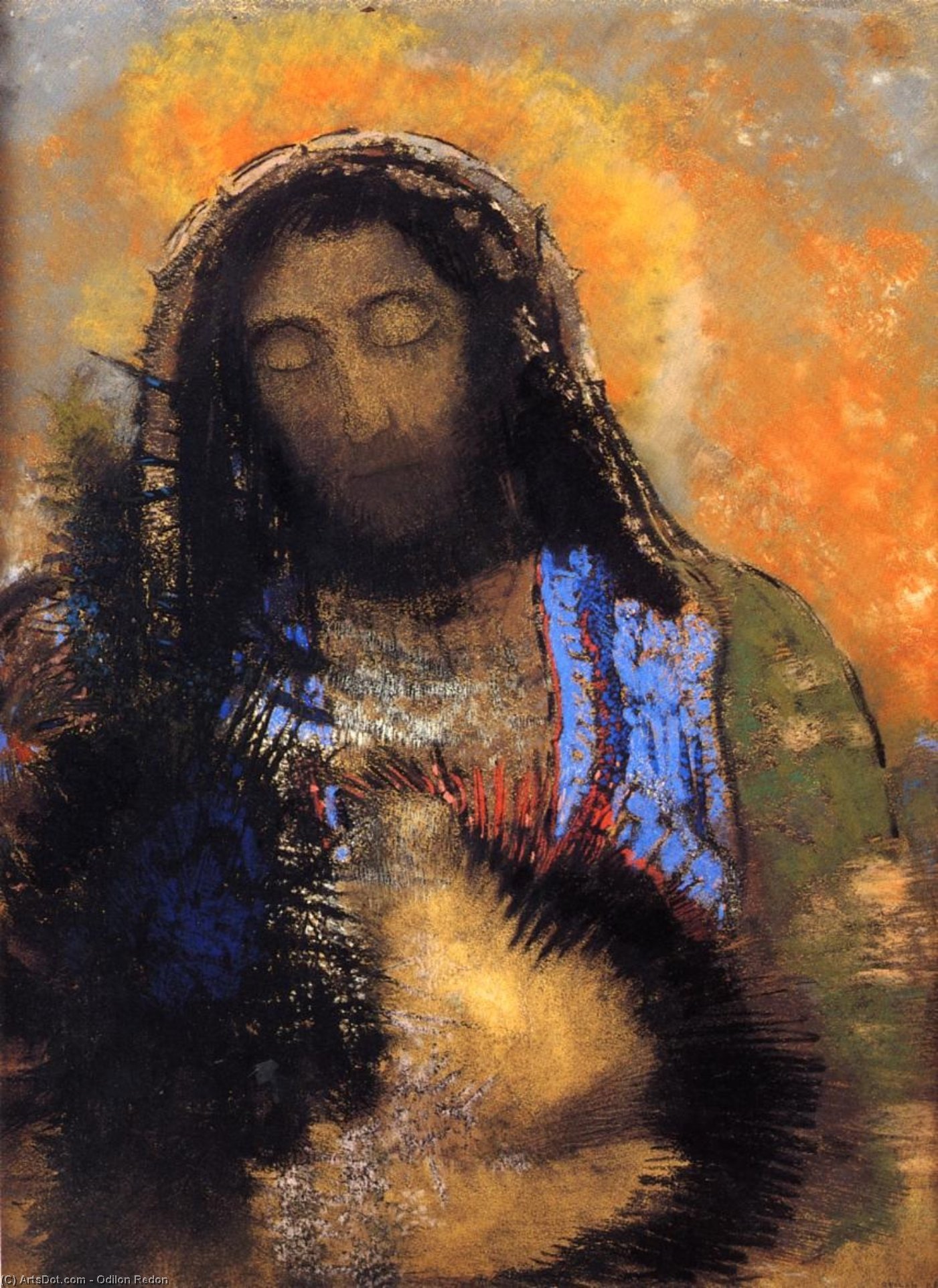 WikiOO.org - Encyclopedia of Fine Arts - Lukisan, Artwork Odilon Redon - Sacred Heart