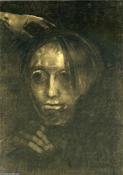 WikiOO.org - Encyclopedia of Fine Arts - Lukisan, Artwork Odilon Redon - Man's head