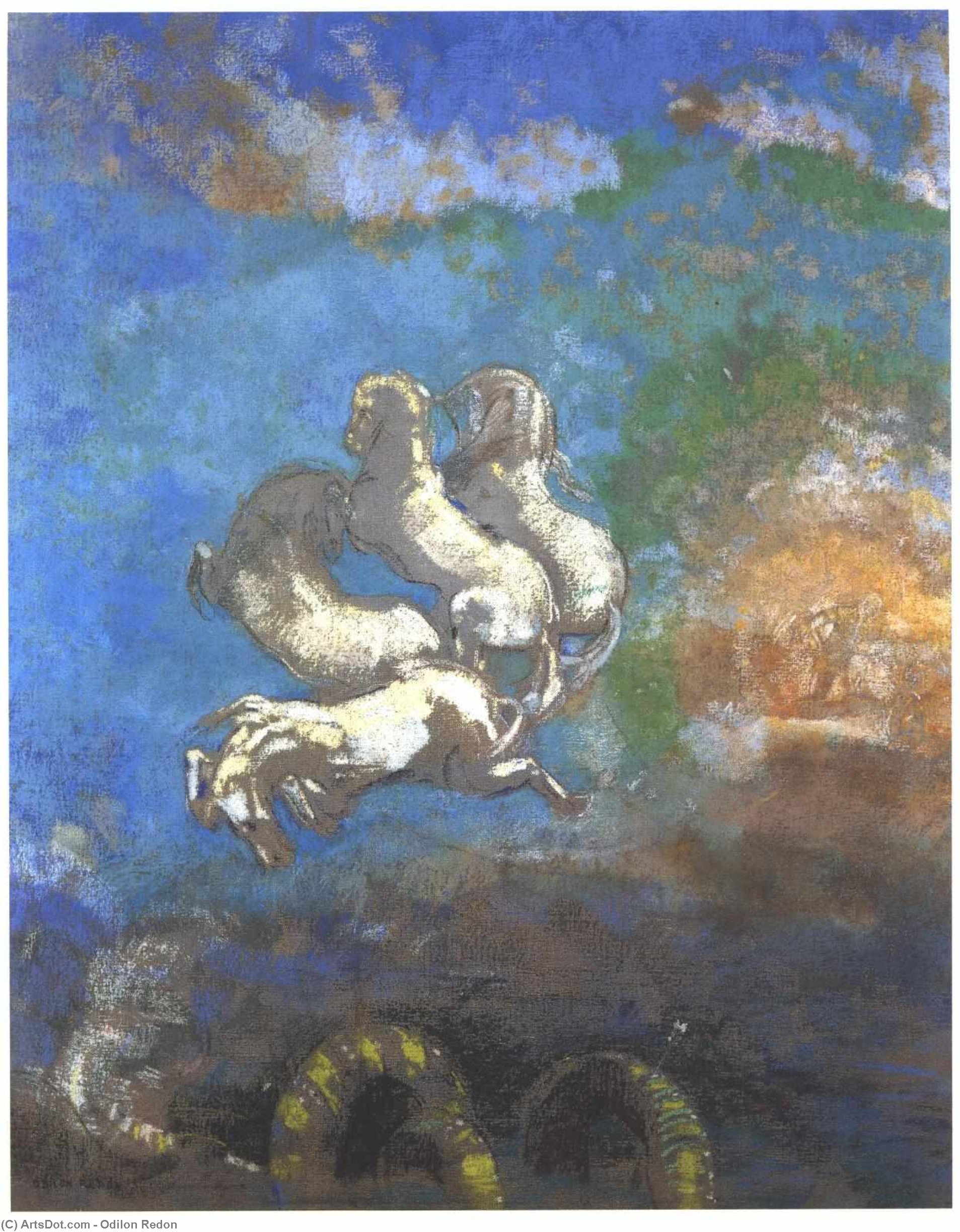 WikiOO.org - Encyclopedia of Fine Arts - Maalaus, taideteos Odilon Redon - Apollo's Chariot