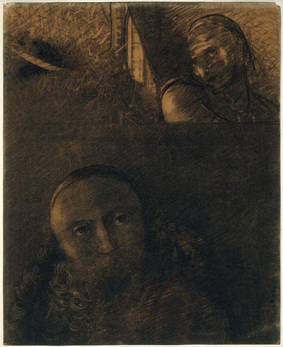 WikiOO.org - Encyclopedia of Fine Arts - Lukisan, Artwork Odilon Redon - Faust and Mephistopheles