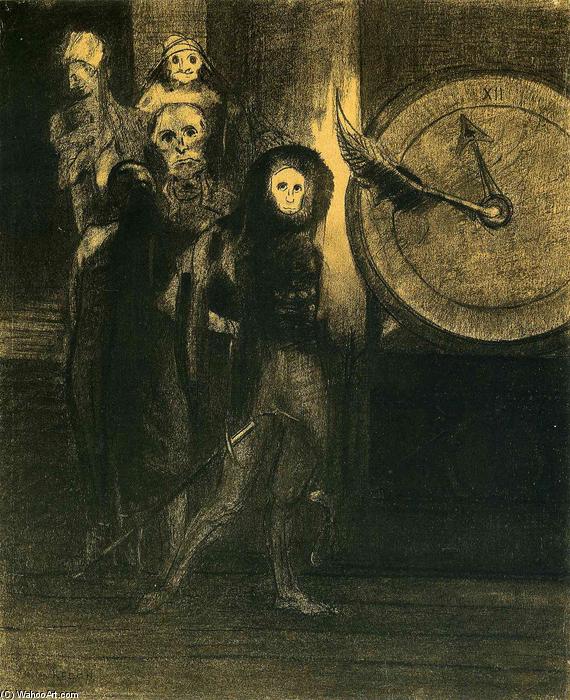 WikiOO.org - Encyclopedia of Fine Arts - Lukisan, Artwork Odilon Redon - The Mask of the Red Death