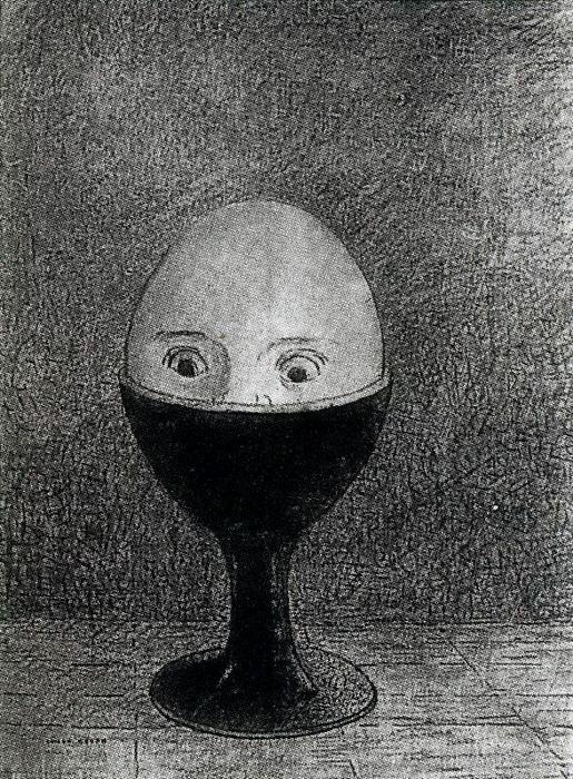 WikiOO.org - Encyclopedia of Fine Arts - Lukisan, Artwork Odilon Redon - The Egg