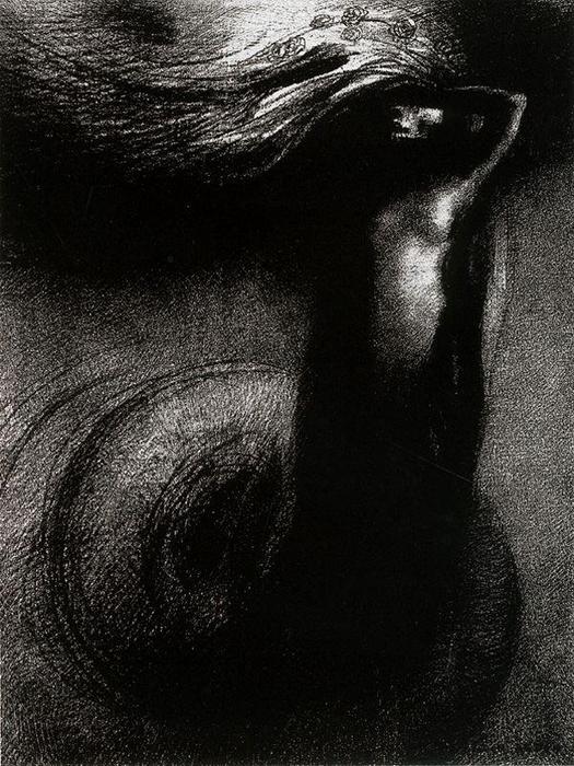 WikiOO.org - Encyclopedia of Fine Arts - Lukisan, Artwork Odilon Redon - Death: My irony surpasses all others!