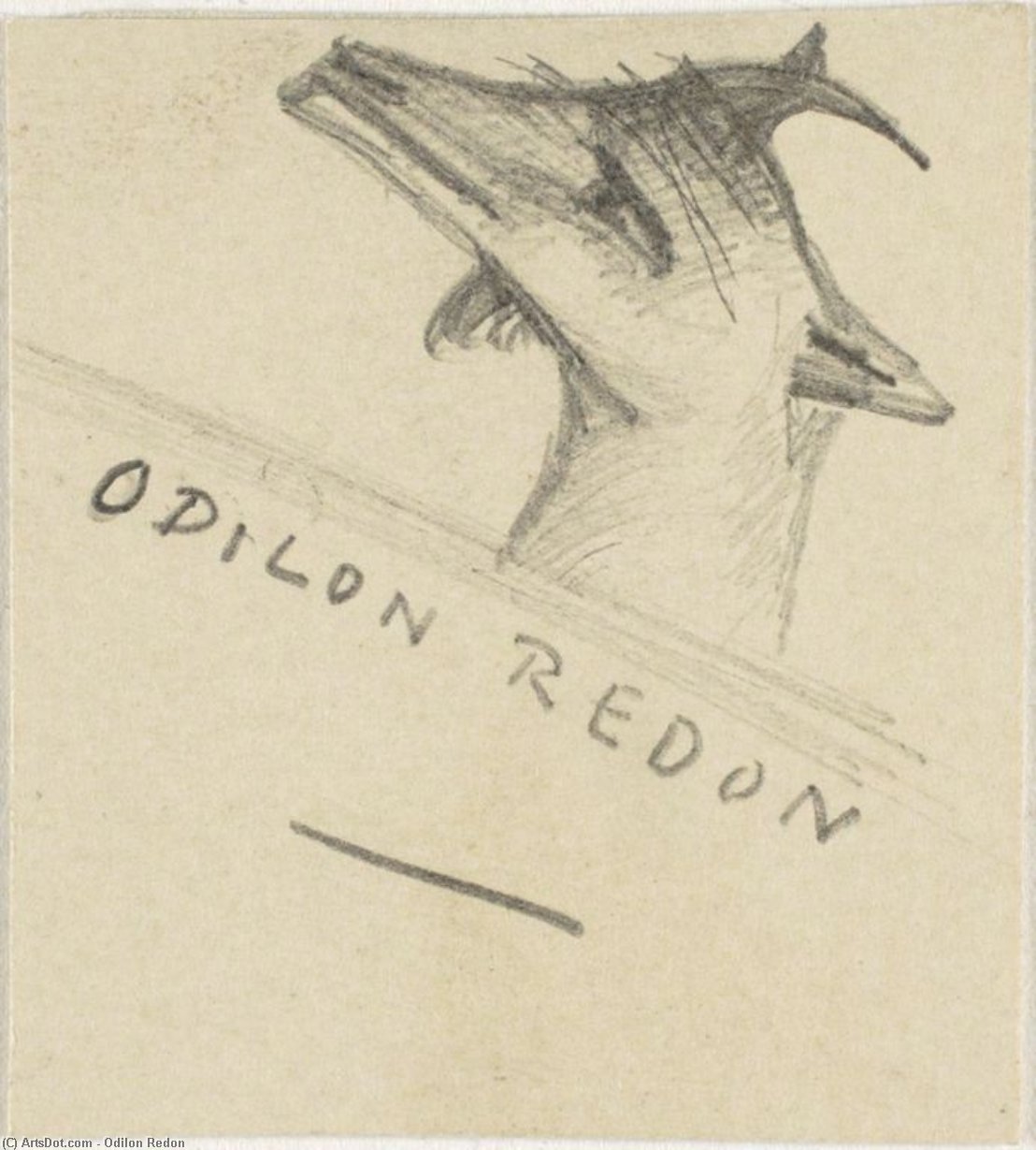 Wikioo.org – L'Enciclopedia delle Belle Arti - Pittura, Opere di Odilon Redon - capra