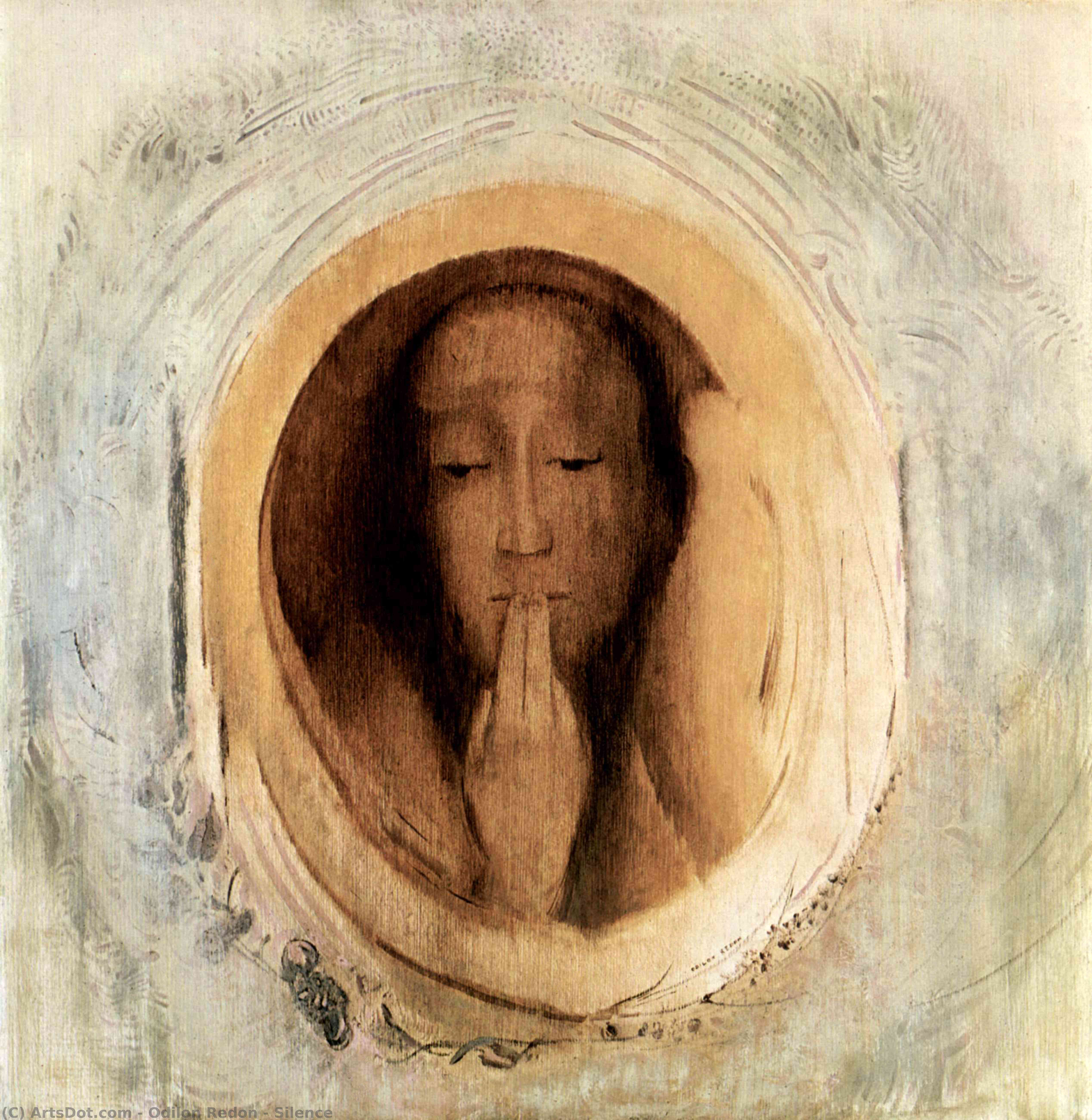 Wikoo.org - موسوعة الفنون الجميلة - اللوحة، العمل الفني Odilon Redon - Silence