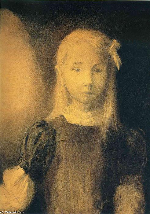 Wikioo.org - The Encyclopedia of Fine Arts - Painting, Artwork by Odilon Redon - Portrait of Mademoiselle Jeanne Roberte de Domecy