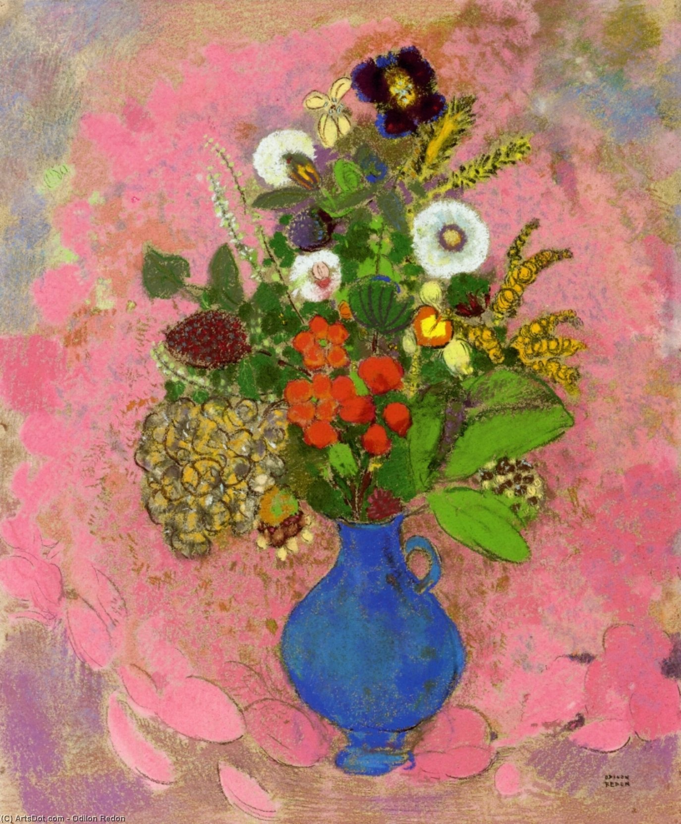 WikiOO.org - Encyclopedia of Fine Arts - Lukisan, Artwork Odilon Redon - Flowers
