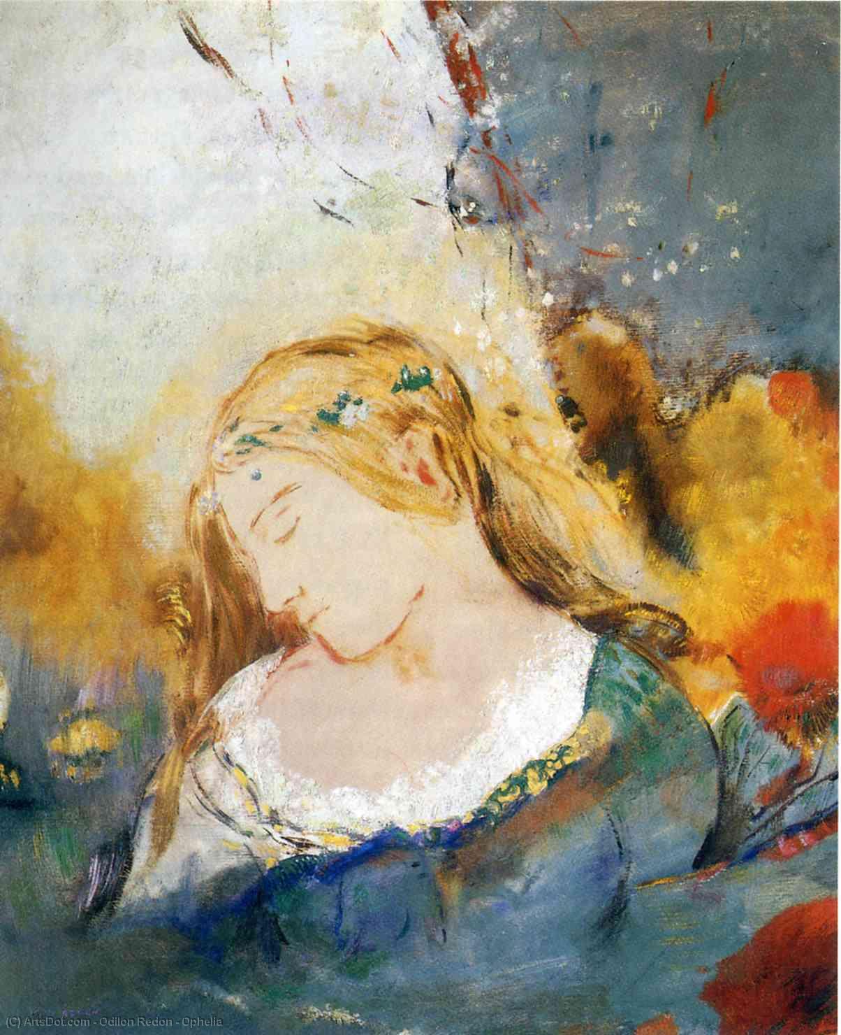 Wikioo.org - The Encyclopedia of Fine Arts - Painting, Artwork by Odilon Redon - Ophelia