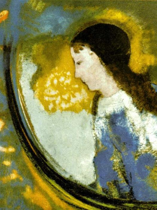 Wikioo.org - Die Enzyklopädie bildender Kunst - Malerei, Kunstwerk von Odilon Redon - der kind in ein sphäre des lichts