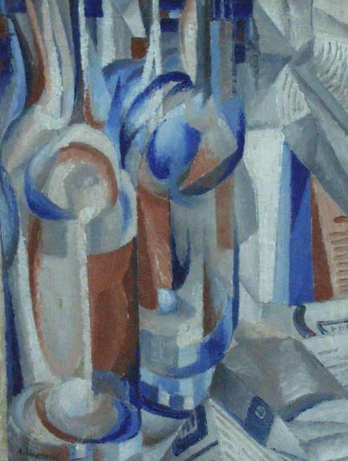 WikiOO.org - Енциклопедия за изящни изкуства - Живопис, Произведения на изкуството Oleksandr Bogomazov (Alexander Bogomazov) - Still life. Bottles.